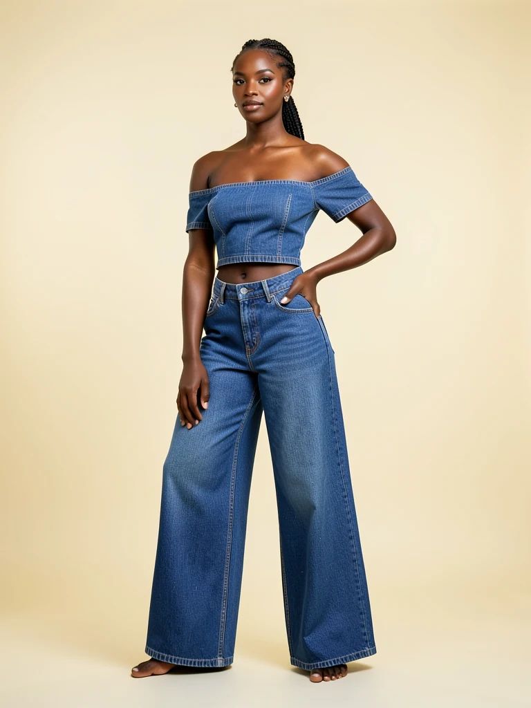 Wide Leg Denim Set